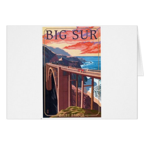 Vintage Big Sur Bixby Bridge USA Tourism