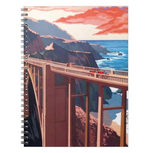 Vintage Big Sur Bixby Bridge USA Tourism Notebook