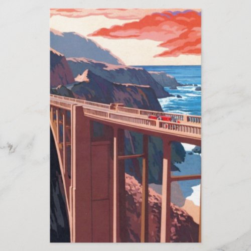 Vintage Big Sur Bixby Bridge USA Tourism Stationery