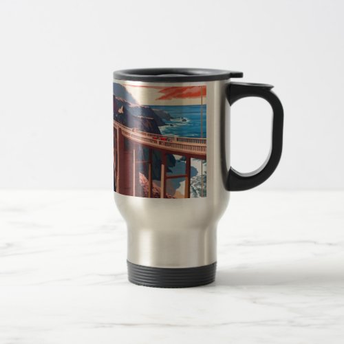 Vintage Big Sur Bixby Bridge USA Tourism Travel Mug