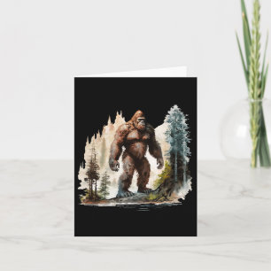 Vintage Bigfoot 70s Retro Forest Sasquatch Hiking Card