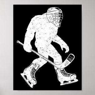 Vintage Bigfoot Hockey Sasquatch Ice Hockey Sport Poster