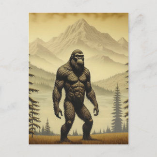 Vintage Bigfoot in the Mountains and Pines Postcard