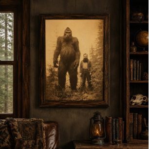 Vintage Bigfoot Lumberjack Acrylic Wall Art Print