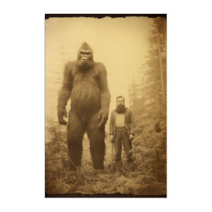 Vintage Bigfoot Lumberjack Acrylic Wall Art Print