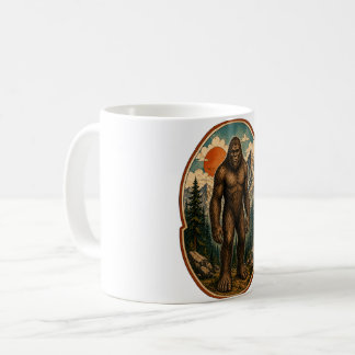 Vintage Bigfoot Mountain Guardian Watercolor Crypt Coffee Mug