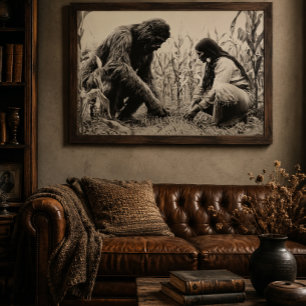 Vintage Bigfoot Native American Canvas Wrap