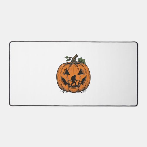 Vintage Bigfoot Pumpkin Halloween Vector Design_1 Desk Mat