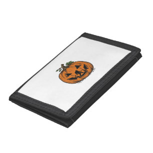 Vintage Bigfoot Pumpkin Halloween Vector Design_1 Trifold Wallet