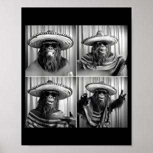 Vintage bigfoot sasquatch selfie photobooth cinco poster