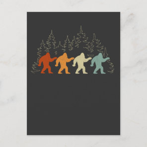Vintage Bigfoot walking Forest Yeti Postcard