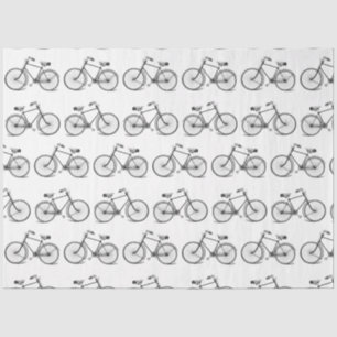 Vintage Bike Bicycle Black White Tissue Paper