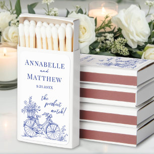 Vintage Bike Blue Wedding Matchbox Favors Matchboxes