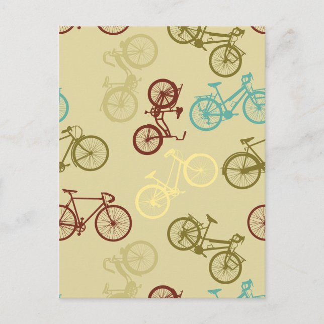Vintage bike pattern postcard (Front)