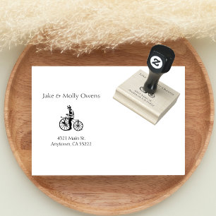 Vintage Bike Personalized Rubber Stamp