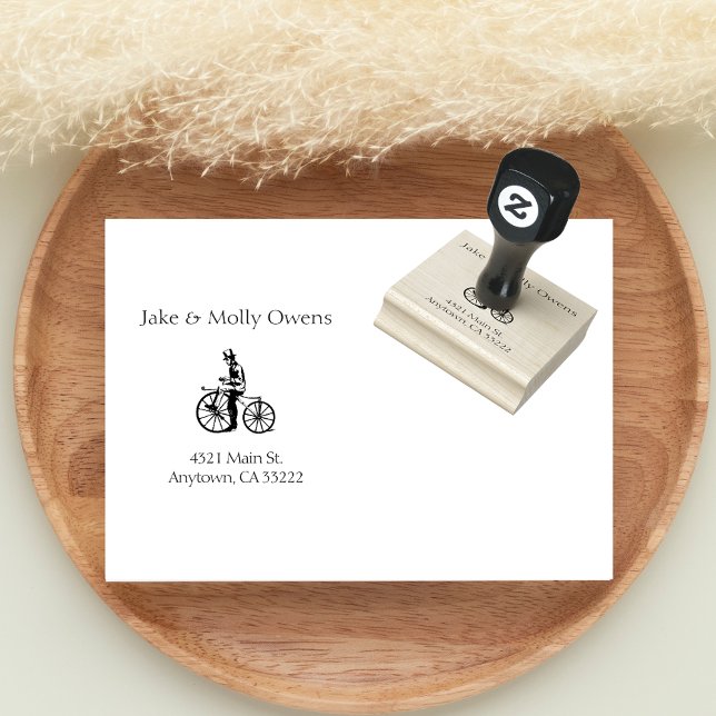 Vintage Bike Personalized Rubber Stamp (Creator Uploaded)