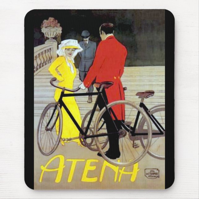Vintage Bike Poster Mouse Pad (Front)