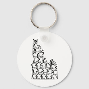 Vintage Bike Riding Idaho Cycling Mountain Biking  Keychain