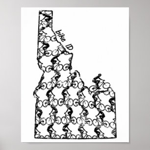 Vintage Bike Riding Idaho Cycling Mountain Biking Poster