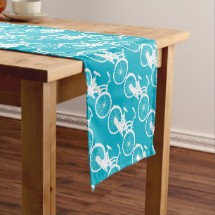Vintage Bike Rustic Pattern Any Color Short Table Runner
