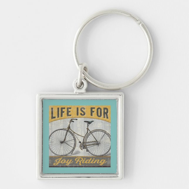 Vintage Bike With Quote Keychain (Front)