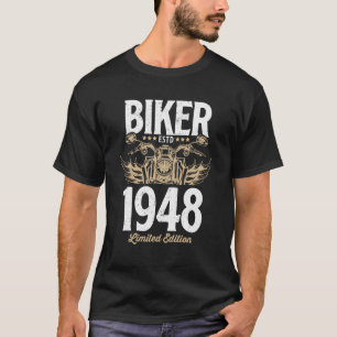 Vintage Biker  Men Women Motorcycle  Born In 1948 T-Shirt