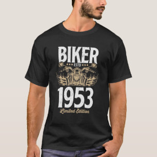 Vintage Biker Men Women Motorcycle Born In 1953 T-Shirt