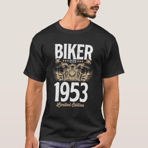 Vintage Biker  Men Women Motorcycle  Born In 1953 T_Shirt