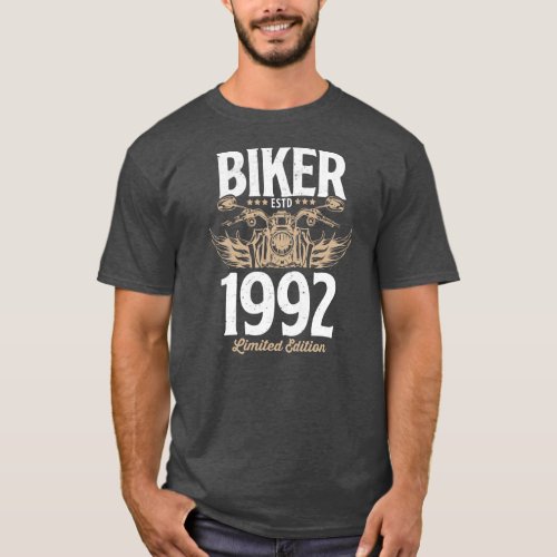 Vintage Biker Men Women Motorcycle Lover Born in T_Shirt