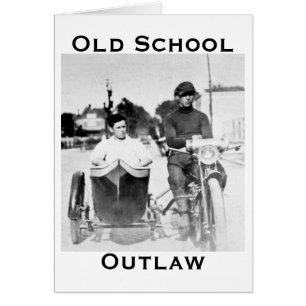 Vintage Biker Outlaw Motorcycle and Sidecar
