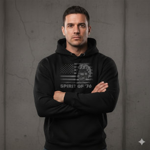 Vintage Biker USA Flag Helmet Hoodie