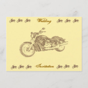Vintage Biker Wedding Invitation