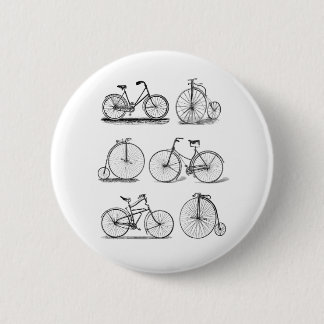 Vintage bikes for retro cyclists button badge