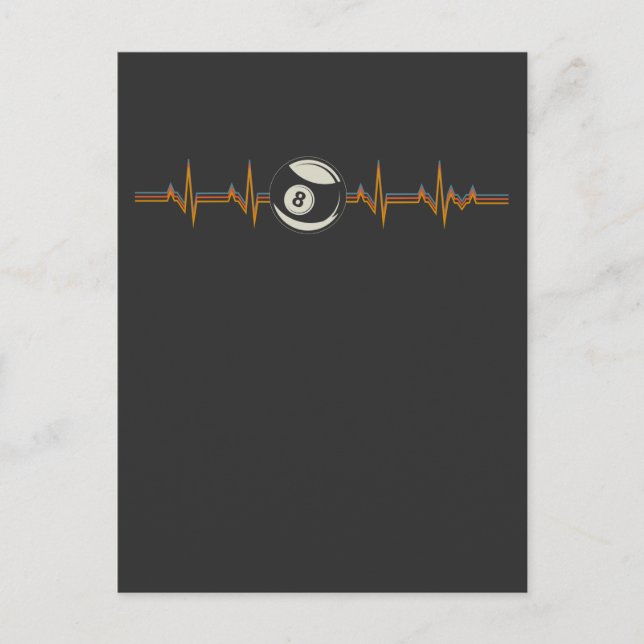 Vintage Billard Heartbeat Pool Eight Ball Billard Postcard (Front)