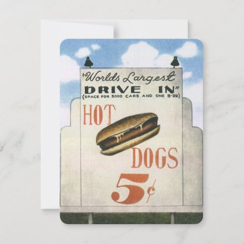 Vintage Billboard Worlds Largest Drive In Hotdogs