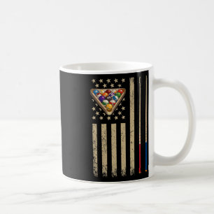 Vintage Billiard American Flag Pool Player  Coffee Mug