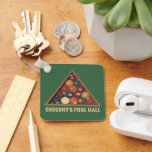 Vintage Billiard Balls Custom Pool Table Themed Keychain<br><div class="desc">This keychain is ready to be personalized with your own custom text. Your text appears in ivory colored lettering beneath my realistic style illustration of a racked up set of vintage billiard balls. Add your own slogan to create a special gift for pool-players.</div>