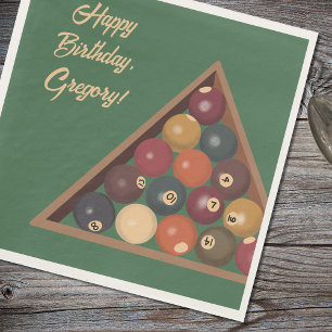 Vintage Billiard Balls Custom Pool Table Themed Napkins
