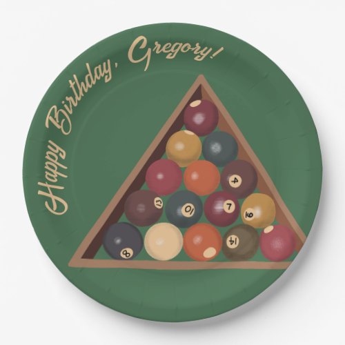 Vintage Billiard Balls Custom Pool Table Themed Paper Plates