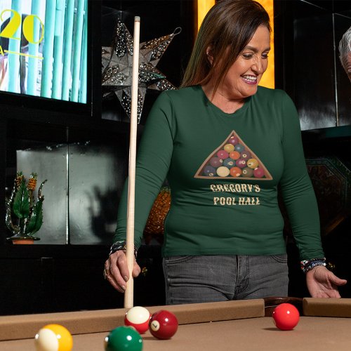 Vintage Billiard Balls Custom Pool Table Themed T_Shirt
