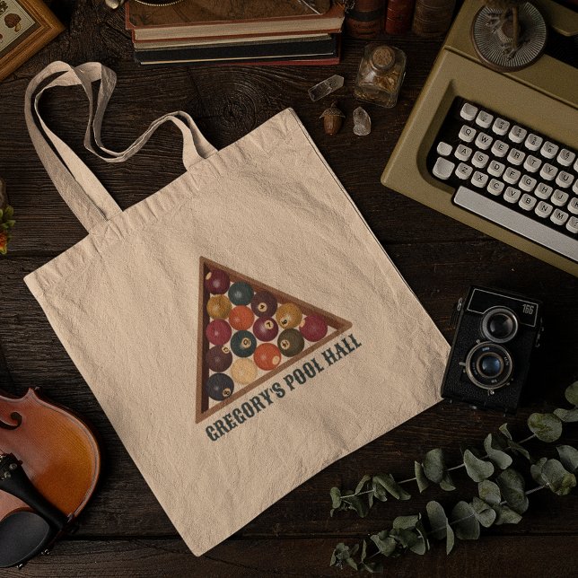 Vintage Billiard Balls Custom Pool Table Themed Tote Bag (Creator Uploaded)
