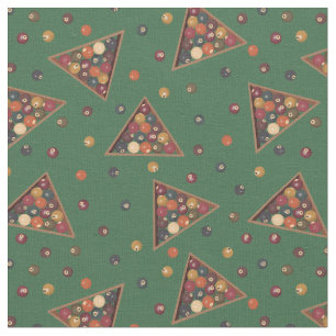 Vintage Billiard Balls Pool Table Themed Fabric
