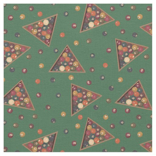 Vintage Billiard Balls Pool Table Themed Fabric