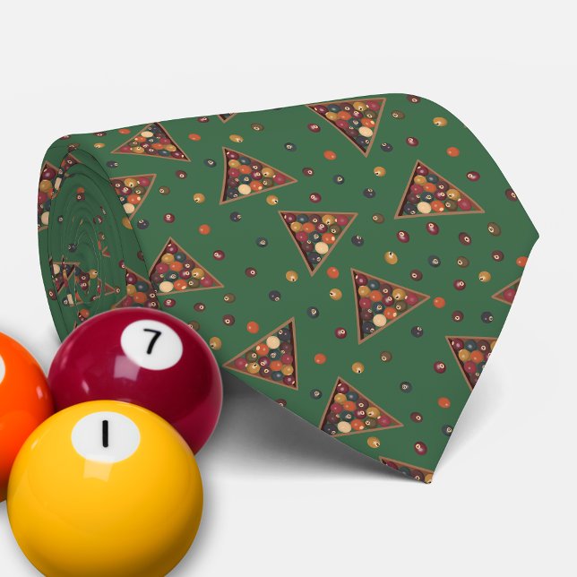 Vintage Billiard Balls Pool Table Themed Neck Tie (Creator Uploaded)