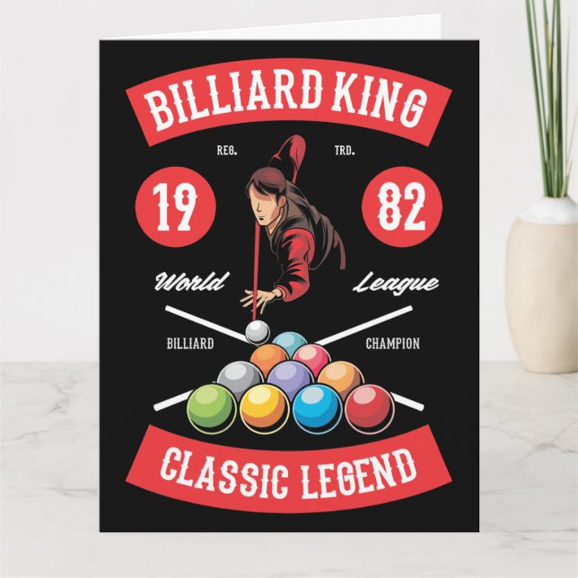 Vintage Billiard Mancave Greeting Card (Front)