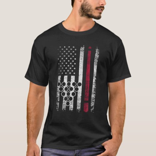 Vintage Billiards Lover American Flag Billiards 4T T_Shirt