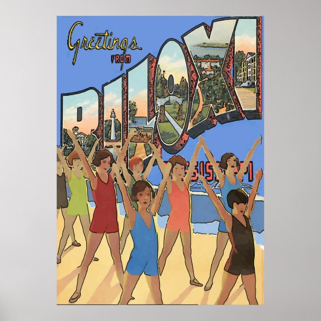 Vintage Biloxi MS Poster (Front)