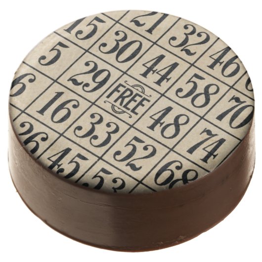 Vintage Bingo Card Dipped Oreo (Angled)