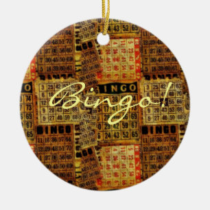 Vintage Bingo Card illustrations -Ornament Ceramic Ornament