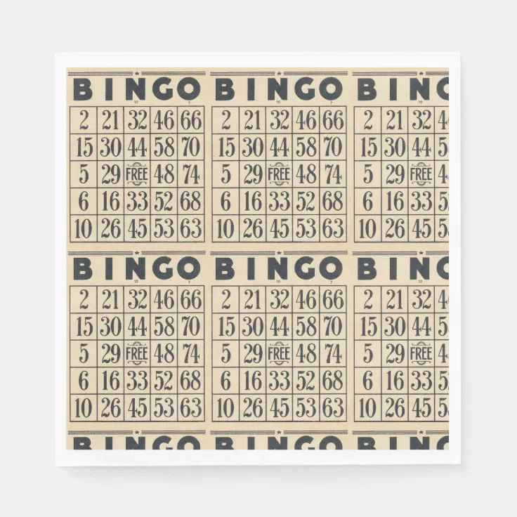 Vintage Bingo Card Paper Napkins